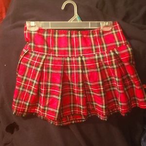 Red Plaid Royal Bones School Girl Mini Skirt!